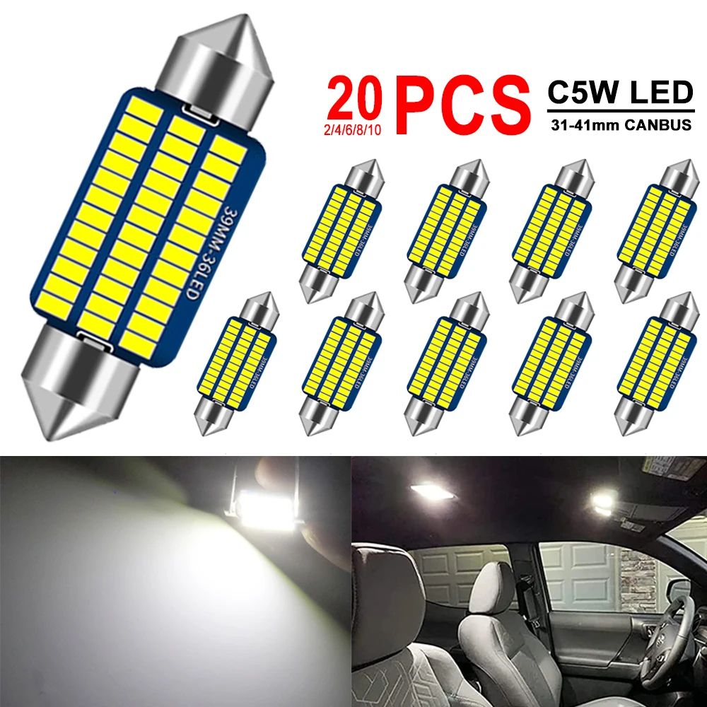 Premium Canbus LED Festoon Bulbs 12V UltraBright C5W Interior License Plate Light Upgrade 0