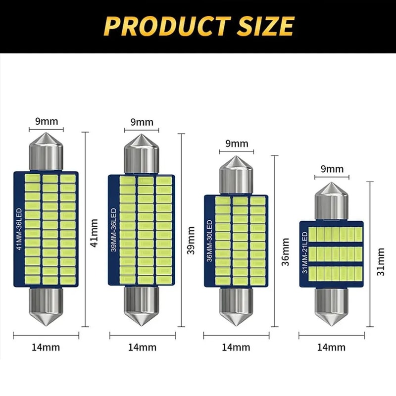 Premium Canbus LED Festoon Bulbs 12V UltraBright C5W Interior License Plate Light Upgrade 1