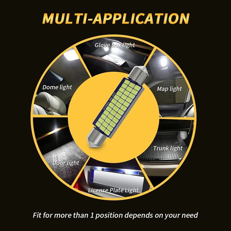 Premium Canbus LED Festoon Bulbs 12V UltraBright C5W Interior License Plate Light Upgrade 5