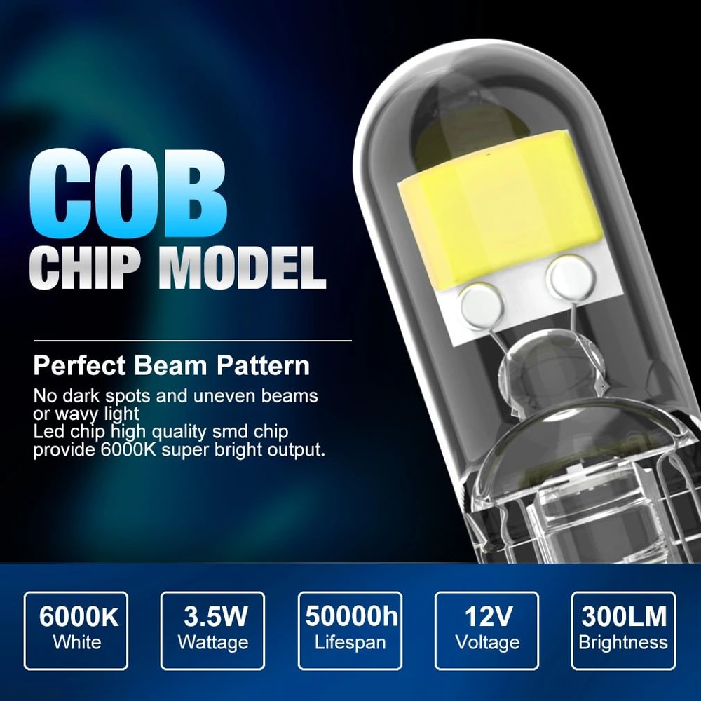 UltraBright T10 LED CANBUS Interior Dome Light Bulbs 6000K White ErrorFree 194 168 Replacement 1