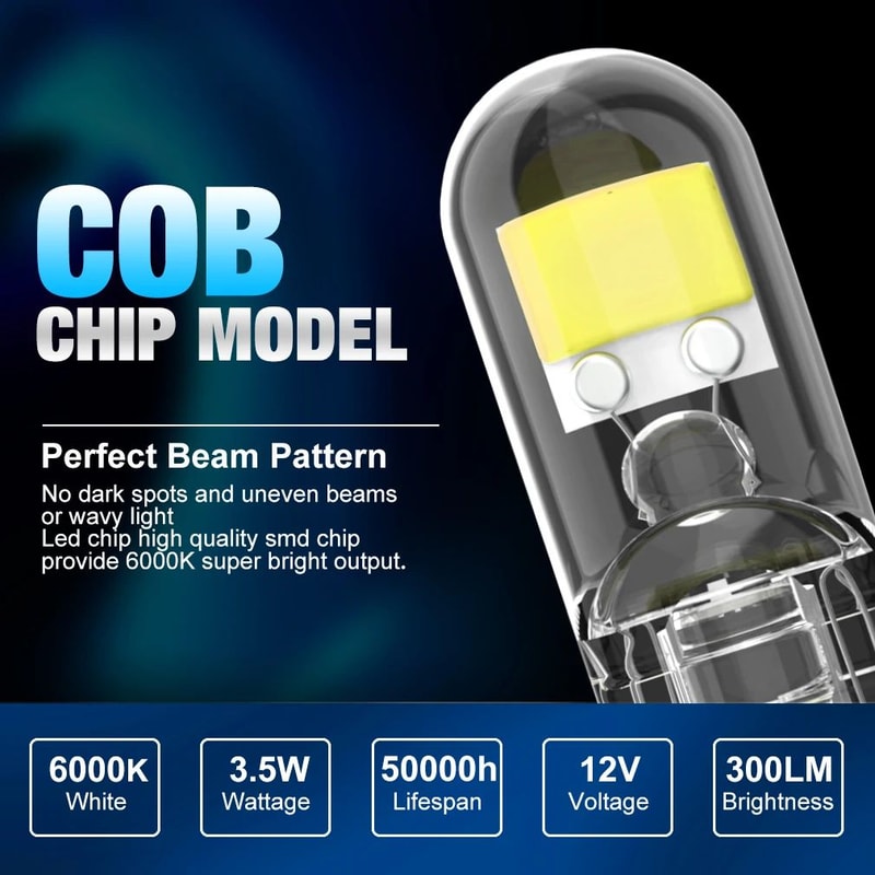 UltraBright T10 LED CANBUS Interior Dome Light Bulbs 6000K White ErrorFree 194 168 Replacement 1