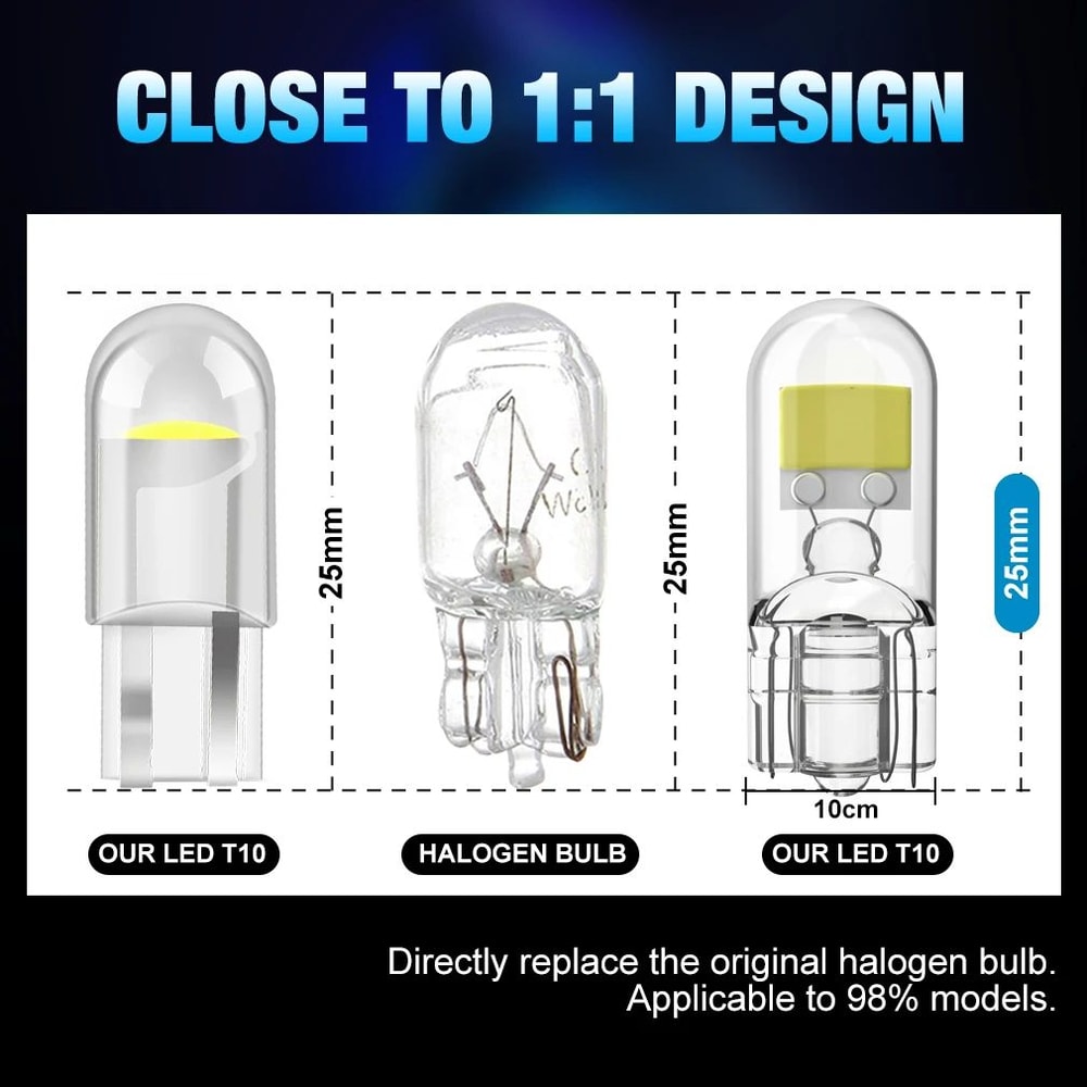 UltraBright T10 LED CANBUS Interior Dome Light Bulbs 6000K White ErrorFree 194 168 Replacement 5