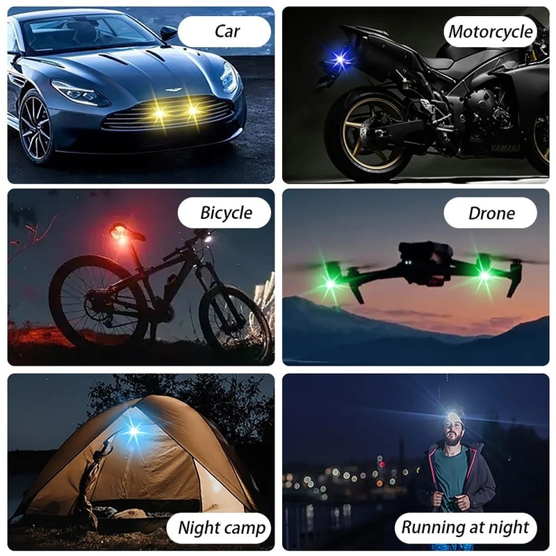 RGB LED Strobe Warning Lights Wireless 8Color Safety Lights For Car Motorcycle 4