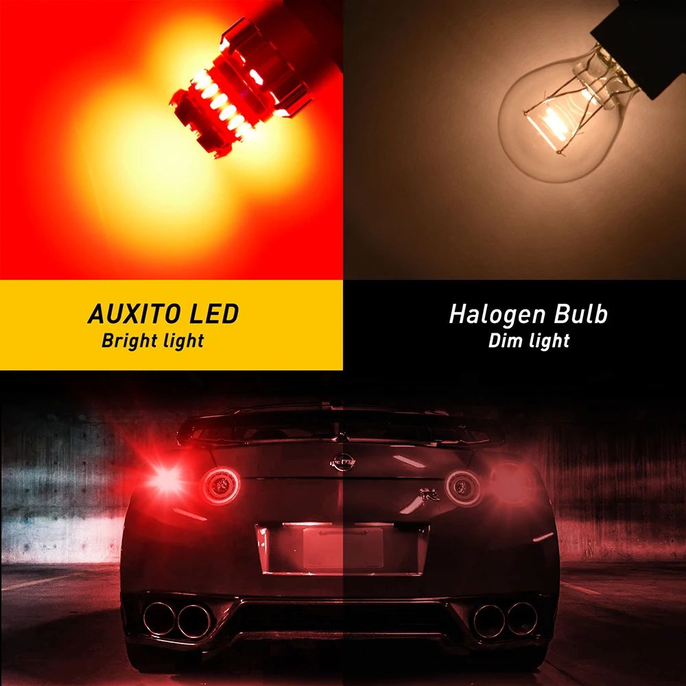 AUXITO 2Pack 1156 LED Bulb 1157 LED Bulb Upgrade BA15SBAY15D For Brighter Brake Reverse DRL Light 1