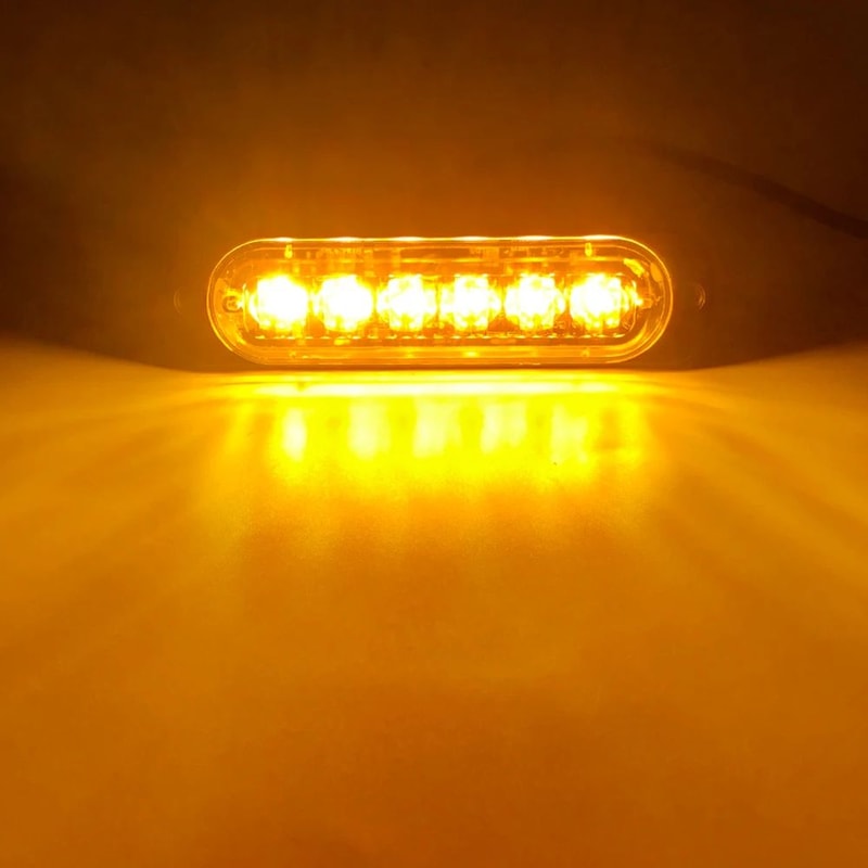 6LED Grille LED Strobe Light 12V24V Compact Emergency Warning Lamp For Cars Trucks 8