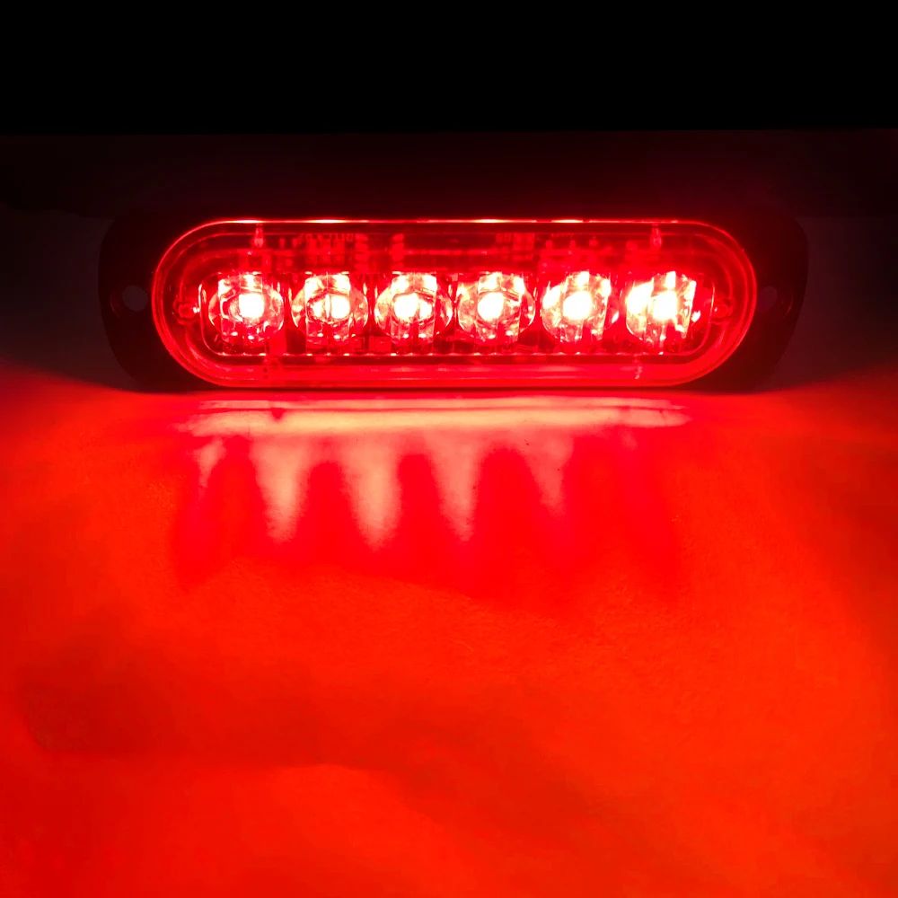 6LED Grille LED Strobe Light 12V24V Compact Emergency Warning Lamp For Cars Trucks 10