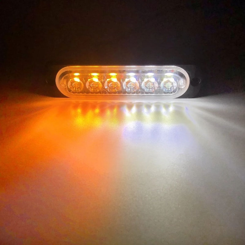 6LED Grille LED Strobe Light 12V24V Compact Emergency Warning Lamp For Cars Trucks 12