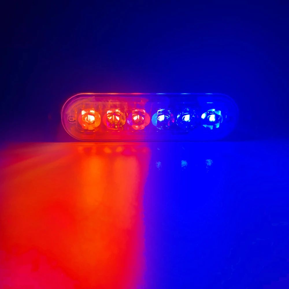 6LED Grille LED Strobe Light 12V24V Compact Emergency Warning Lamp For Cars Trucks 13