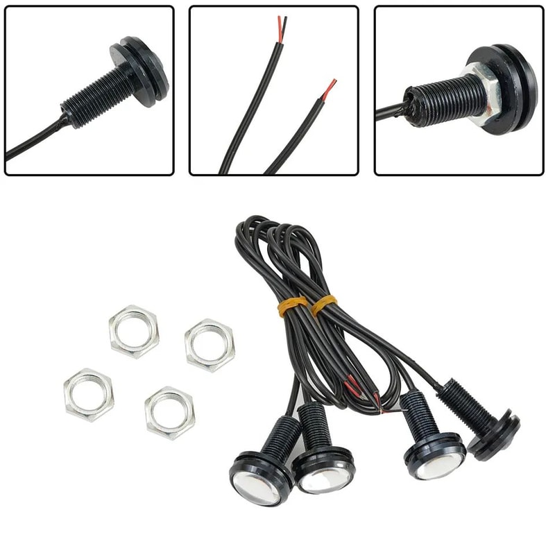 4Pack 12V 15W Eagle Eye LED Daytime Running Lights And Backup Lamps Bright White 3