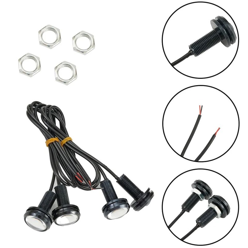 4Pack 12V 15W Eagle Eye LED Daytime Running Lights And Backup Lamps Bright White 4