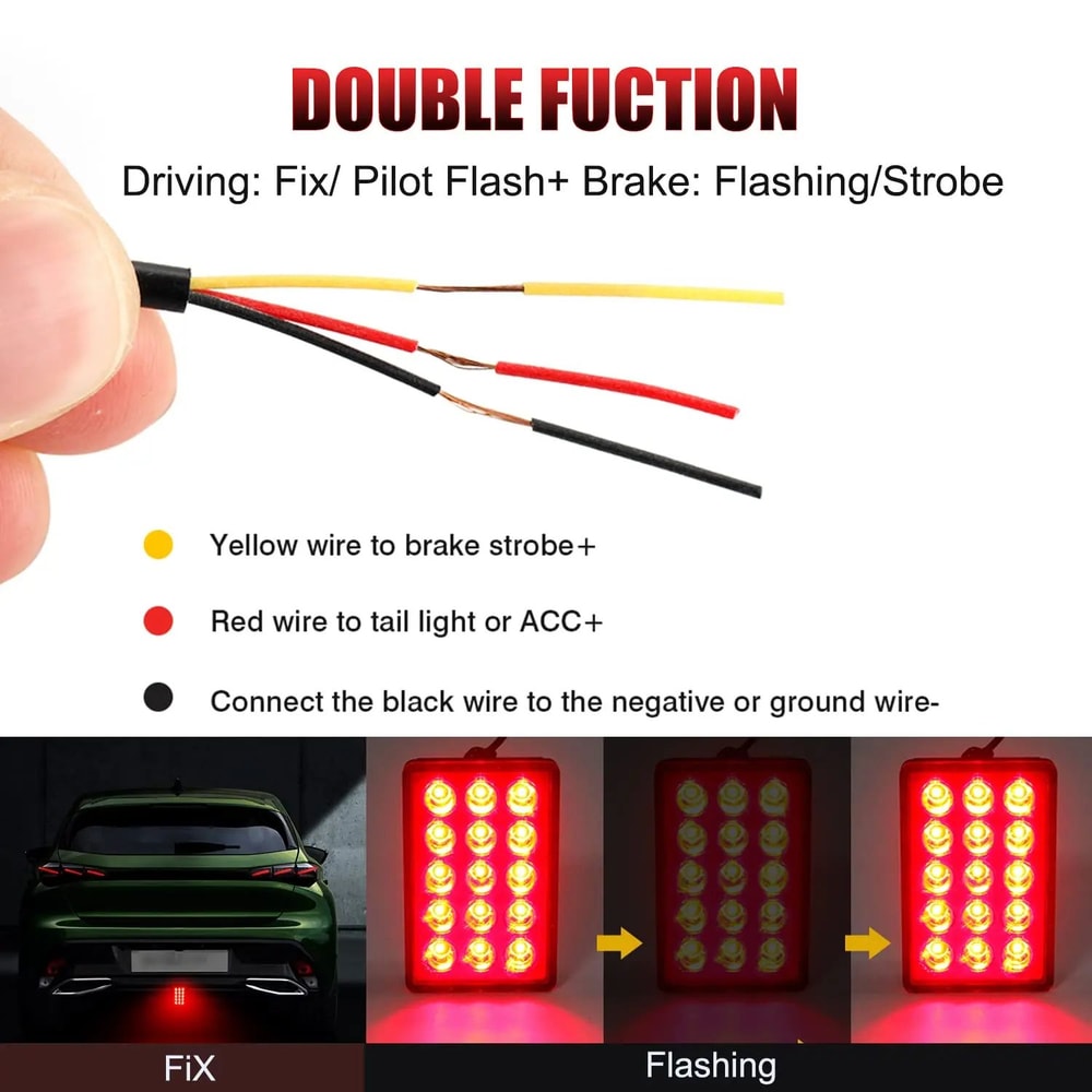 HighVisibility F1 Style LED Brake Light 15LED Rear Safety Warning Lamp For Cars SUVs 4