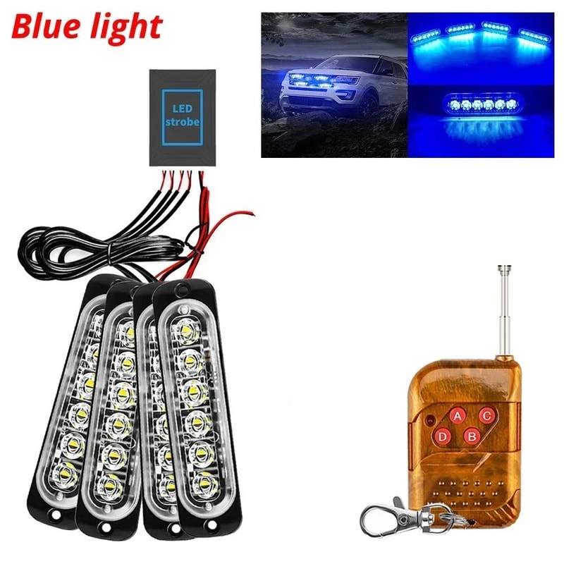 24LED Wireless Car Strobe Light Magnetic Emergency Warning Light For Trucks Trailers 1224V 7