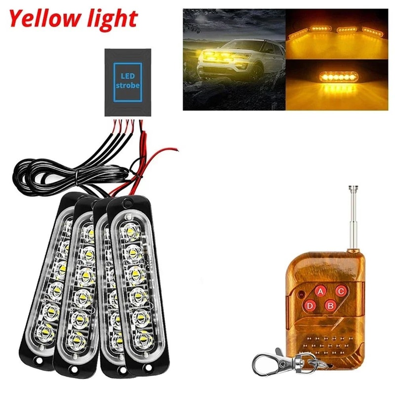 24LED Wireless Car Strobe Light Magnetic Emergency Warning Light For Trucks Trailers 1224V 11