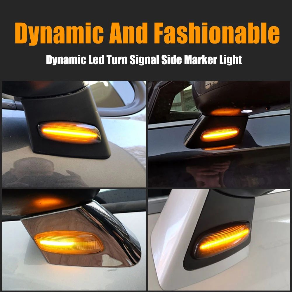 Dynamic LED Sequential Side Marker Lights For Peugeot Citroen 2Piece Set 2