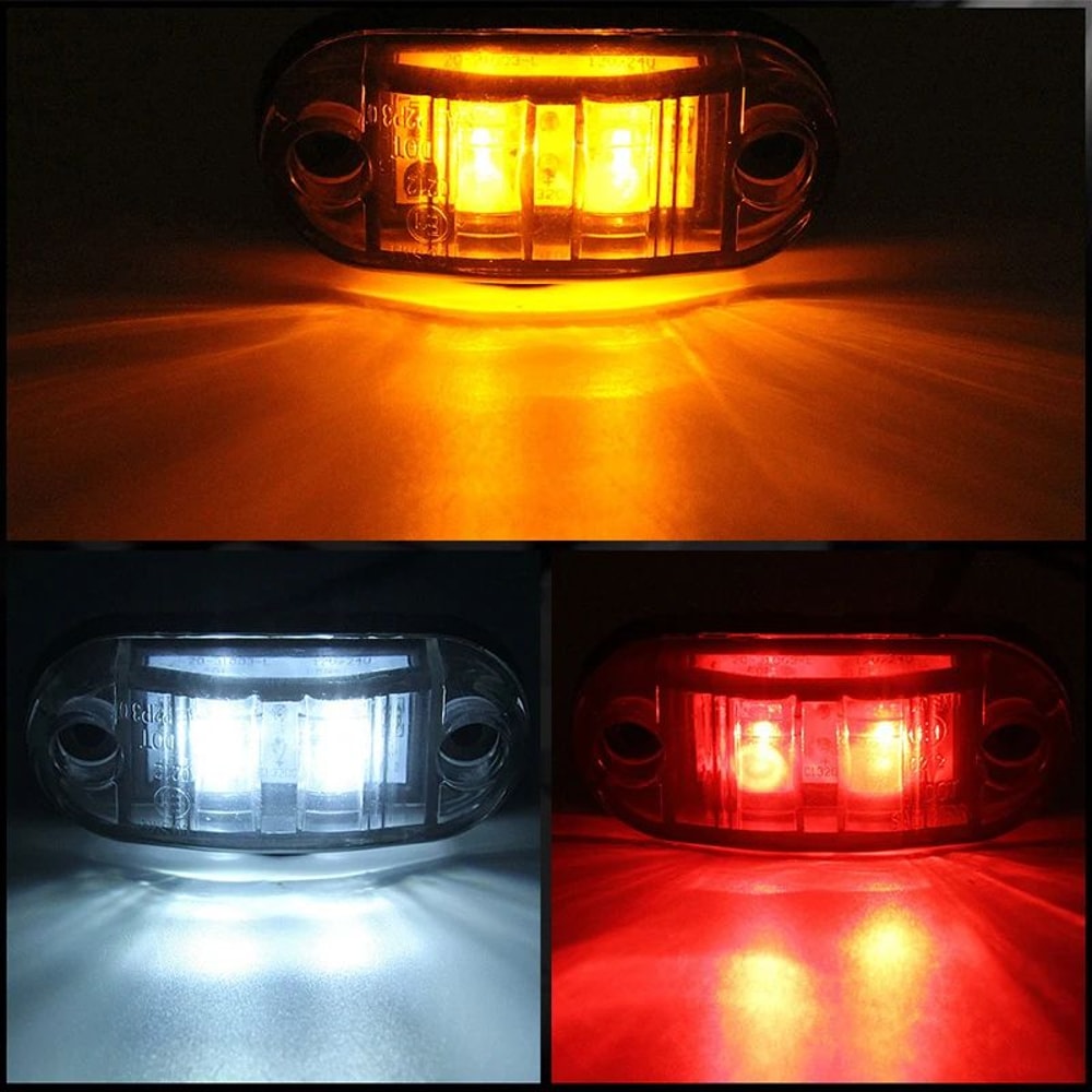 24V LED Trailer Clearance Marker Lights Waterproof Side Warning Tail Light Kit For Trucks Vans Ca 4
