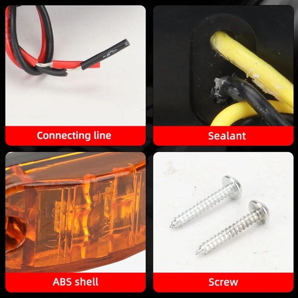 24V LED Trailer Clearance Marker Lights Waterproof Side Warning Tail Light Kit For Trucks Vans Ca 5