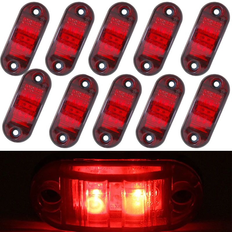24V LED Trailer Clearance Marker Lights Waterproof Side Warning Tail Light Kit For Trucks Vans Ca 7
