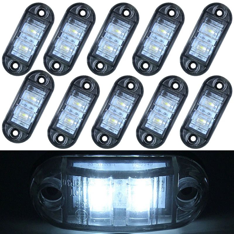 24V LED Trailer Clearance Marker Lights Waterproof Side Warning Tail Light Kit For Trucks Vans Ca 8