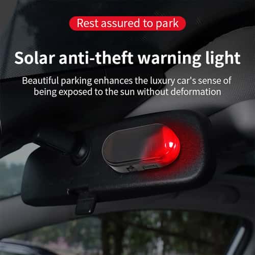 Solar Dummy Car Alarm Light with Auto Night Sensor - Flashing LED Fake Security Warning Lamp