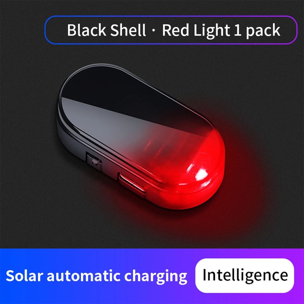 Solar Dummy Car Alarm Light With Auto Night Sensor Flashing LED Fake Security Warning Lamp 8