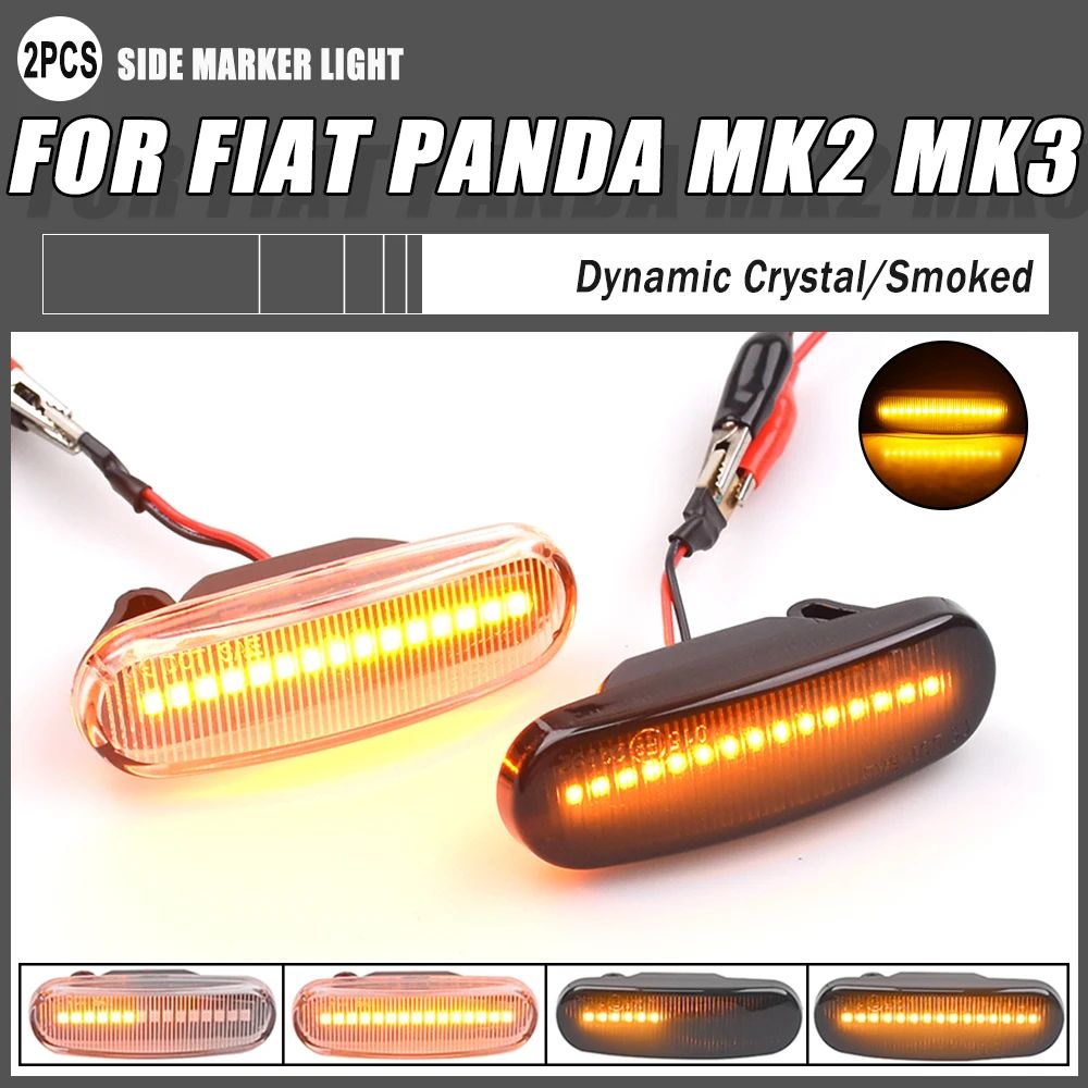 Premium Dynamic LED Turn Signal Side Marker Lights For Fiat Panda Grande Punto 0