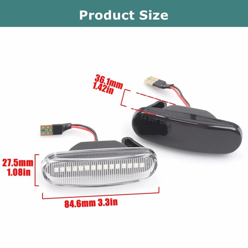 Premium Dynamic LED Turn Signal Side Marker Lights For Fiat Panda Grande Punto 3