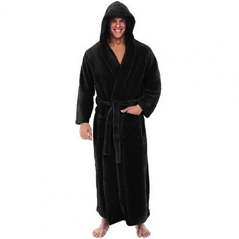 Mens Hooded Bathrobe For Warm After Shower Comfort And Everyday Home Lounging 7