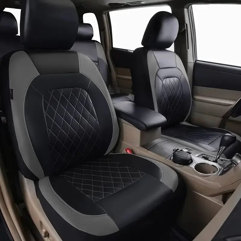 Premium Faux Leather Car Seat Covers Full Set For Cars SUVs Trucks 1