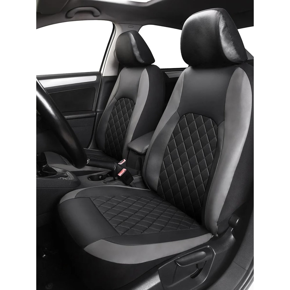 Premium Faux Leather Car Seat Covers Full Set For Cars SUVs Trucks 7