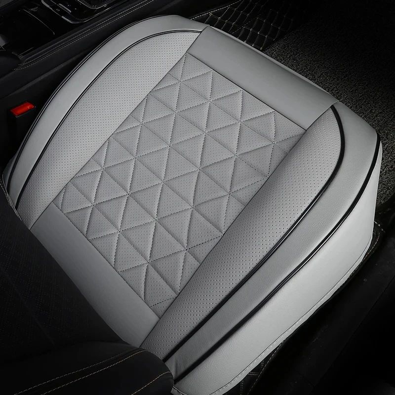 Premium PU Leather Car Seat Cover Universal Front Seat Cushion Protector 4