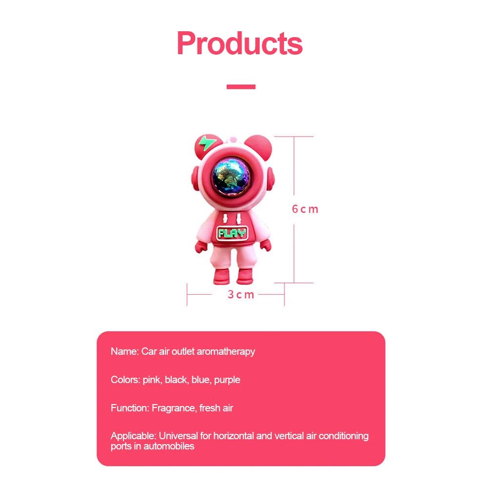 Astronaut Car Air Vent Air Freshener Rotating Aromatherapy Car Vent Perfume Clip 5