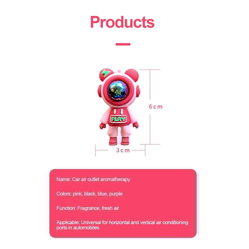 Astronaut Car Air Vent Air Freshener Rotating Aromatherapy Car Vent Perfume Clip 5