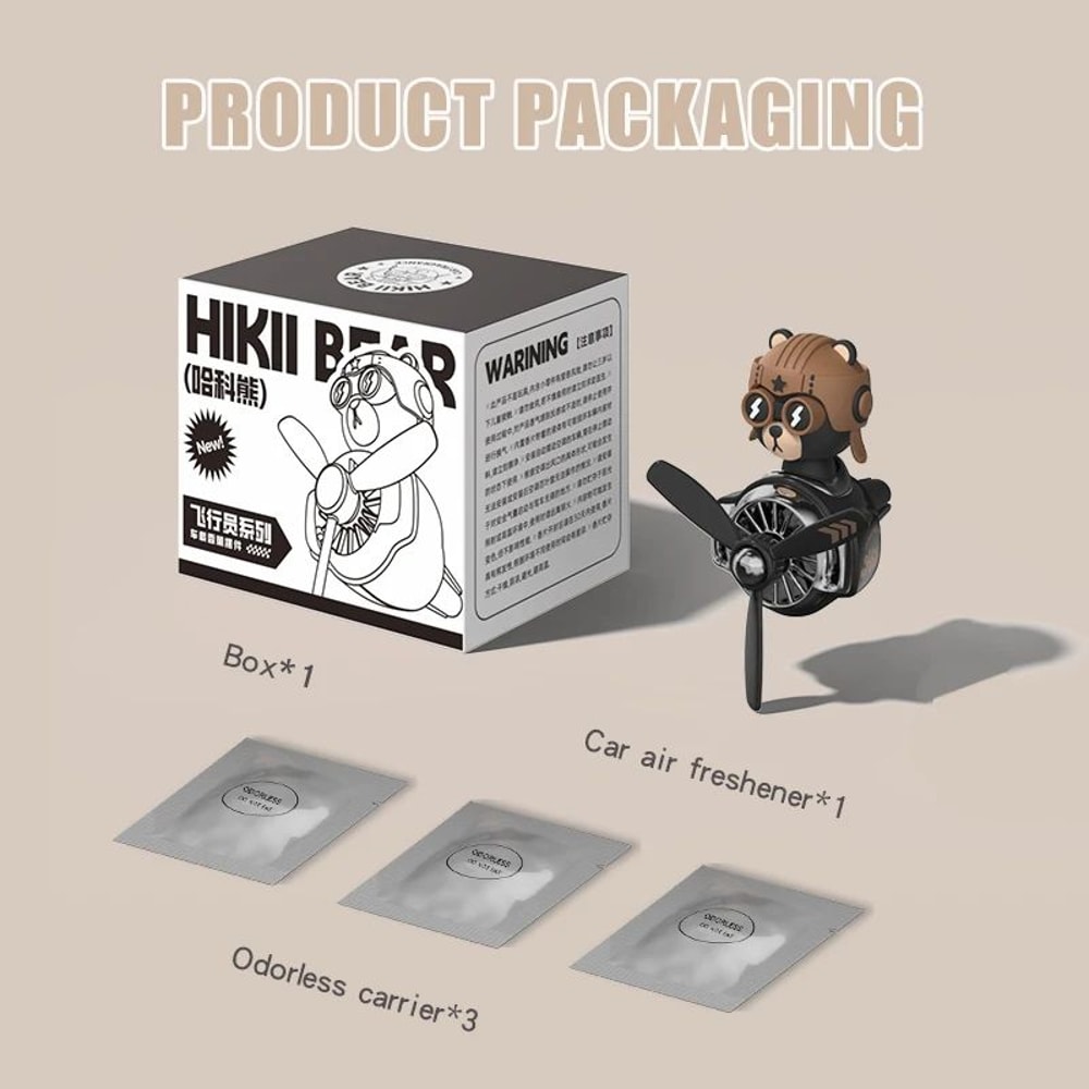 Bear Pilot Rotating Car Vent Air Freshener Refillable Vent Clip Fragrance Diffuser With Propeller 5