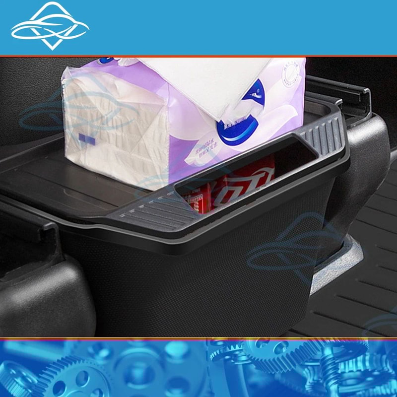 Tesla Model Y Rear Seat Storage Box Backseat Organizer With Lid Hidden Trash Can Console Bin For 2