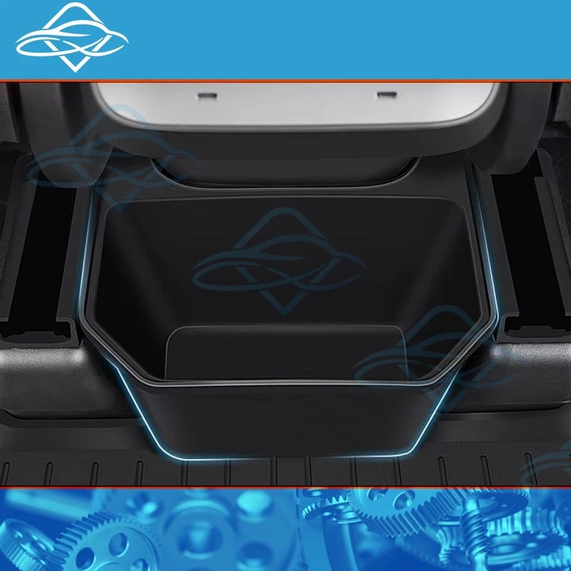 Tesla Model Y Rear Seat Storage Box Backseat Organizer With Lid Hidden Trash Can Console Bin For 4
