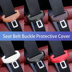 universal seat belt buckle cover in pu leather – anti-scratch, quiet-ride protector for car interiors