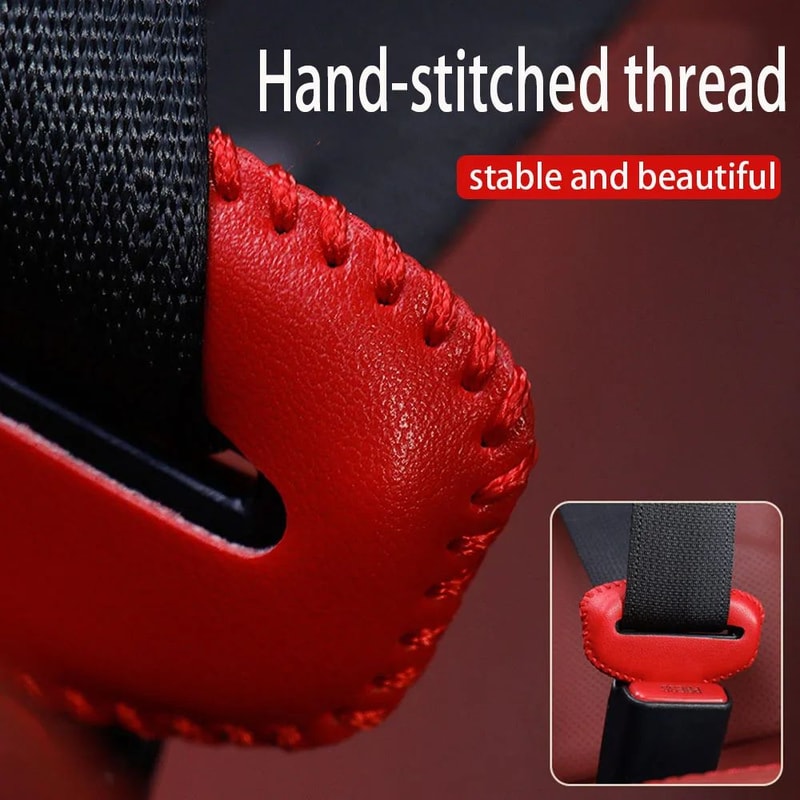 Universal Seat Belt Buckle Cover In PU Leather AntiScratch QuietRide Protector For Car Interiors 1