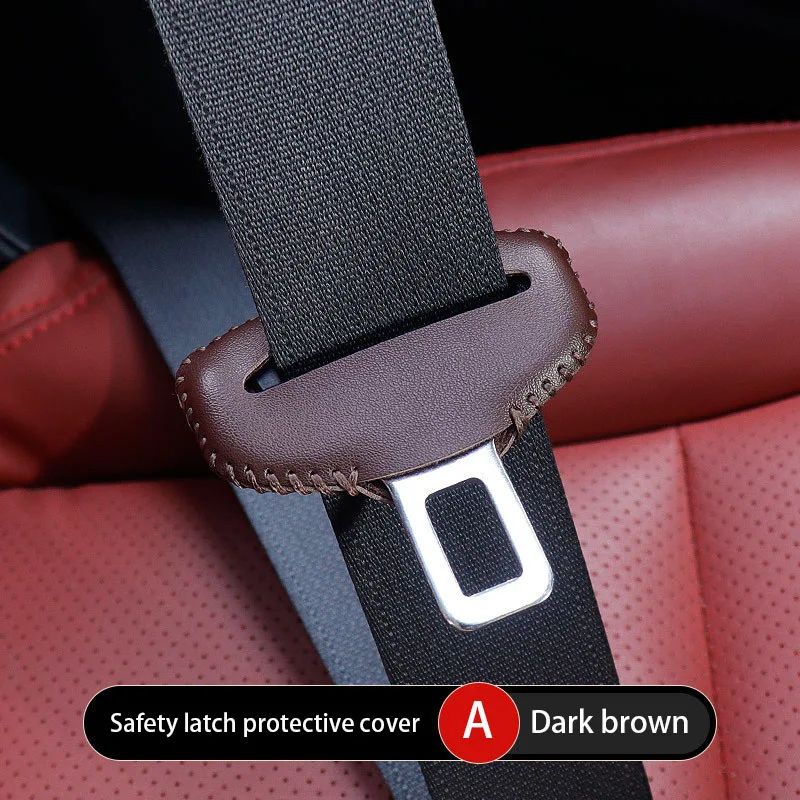 Universal Seat Belt Buckle Cover In PU Leather AntiScratch QuietRide Protector For Car Interiors 7