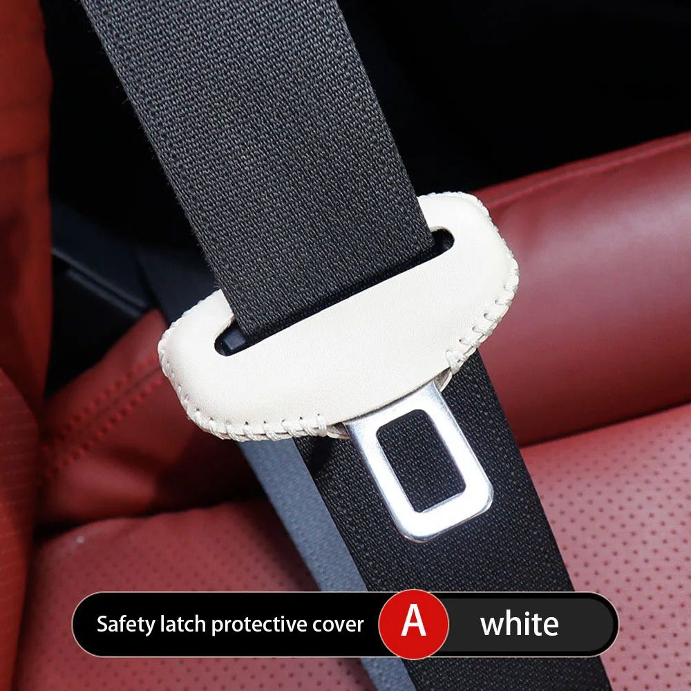 Universal Seat Belt Buckle Cover In PU Leather AntiScratch QuietRide Protector For Car Interiors 11