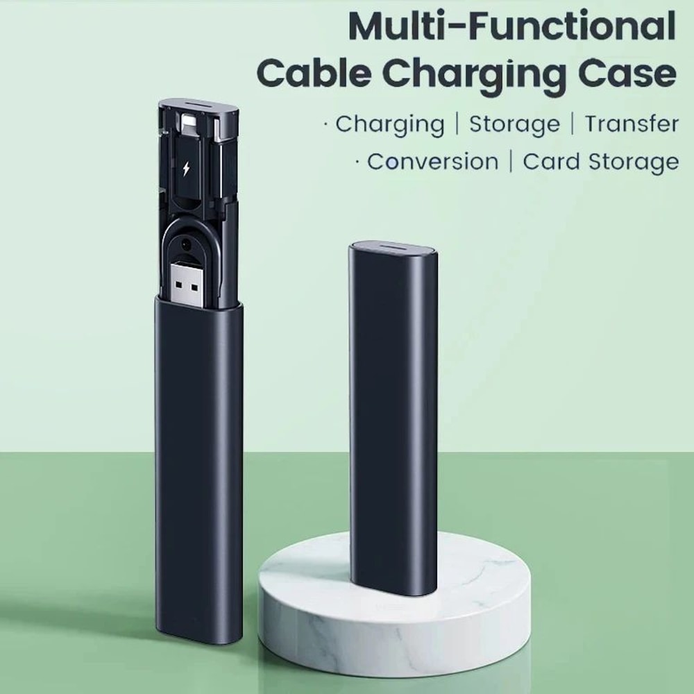 PowerCarry 5in1 Charging Cable Case 60W USBC Fast Charging Travel Kit 7
