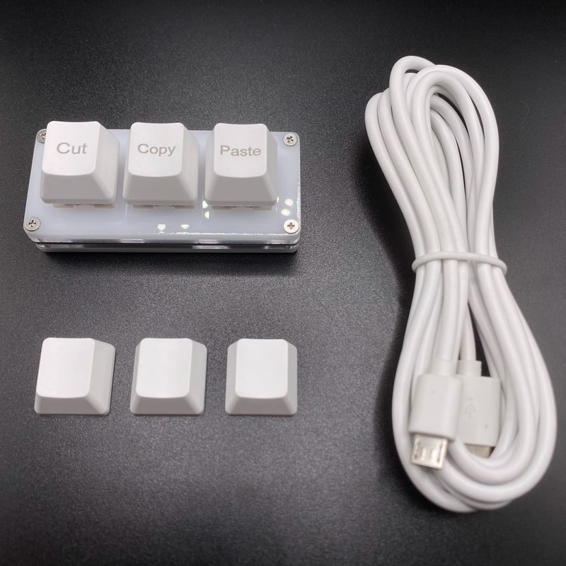 SmartTap 3Key RGB Macro Keypad Programmable Mini Mechanical Keyboard For Fast Copy Paste Shortcuts 0
