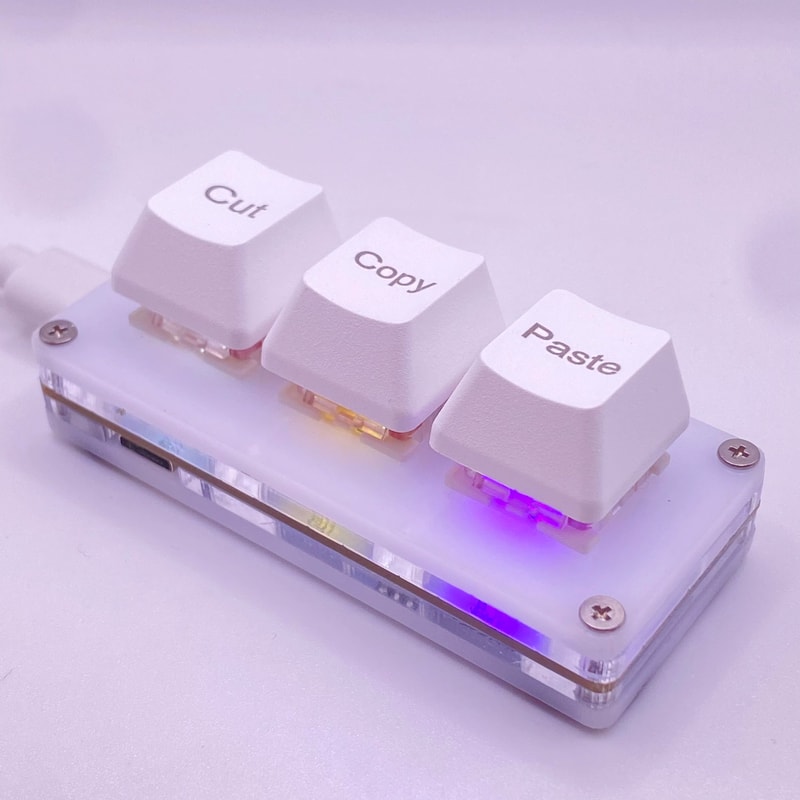 SmartTap 3Key RGB Macro Keypad Programmable Mini Mechanical Keyboard For Fast Copy Paste Shortcuts 7