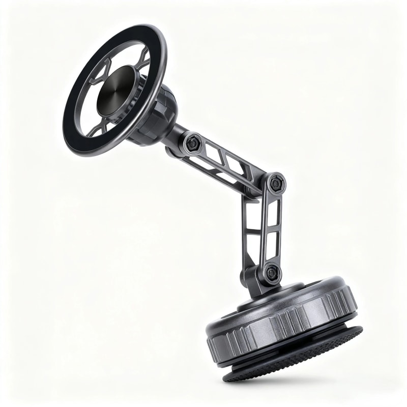 FlexGrip 360 Magnetic Car Phone Holder With Vacuum Suction Foldable Arm 0