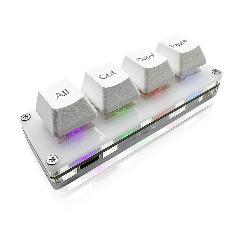 RGB Mini Macro Pad Keyboard 4Key Copy Paste Shortcut Mechanical Keypad 1