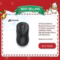 attack shark x3 ultralight wireless gaming mouse – paw3395 tri-mode 26k dpi precision