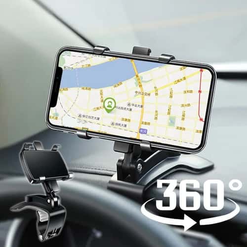 DriveGrip 360 Dashboard Phone Mount – Universal Car Phone Holder with Rotating Navigation Stand
