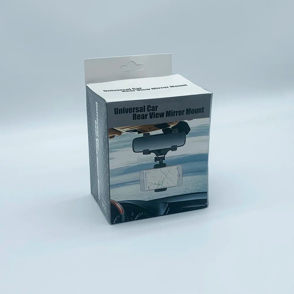 360 Rotatable Rearview Mirror Phone Holder Foldable Adjustable Car Phone Mount For Safe GPS Naviga 5