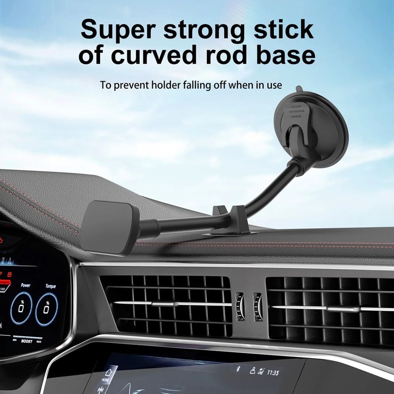 Magnetic LongArm Car Phone Holder Adjustable Windshield Dashboard Mount 3