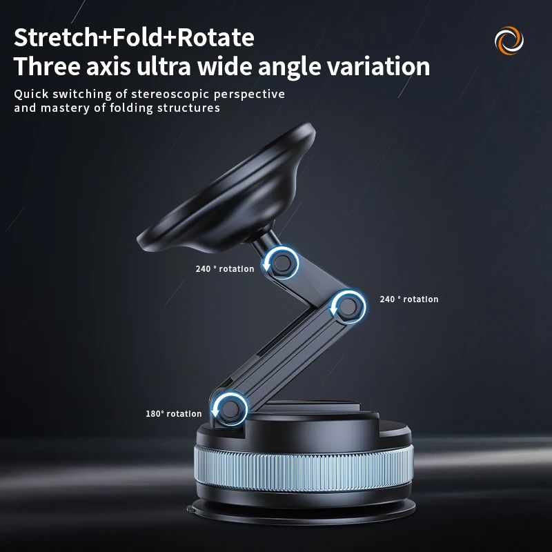 FlexGrip Magnetic Car Phone Holder Foldable 360 Vacuum Suction Dashboard Windshield Mount 2