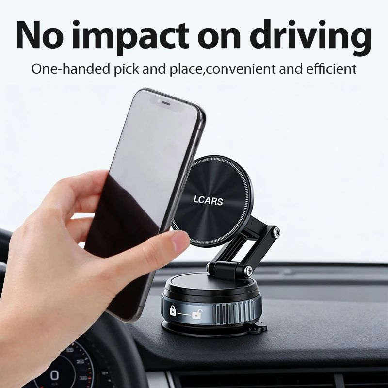 FlexGrip Magnetic Car Phone Holder Foldable 360 Vacuum Suction Dashboard Windshield Mount 3